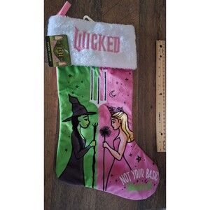 Wicked Elphaba and Glinda Christmas Stocking Ruz Punk Green